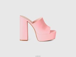 rosa Benetton kvinner rosa muldyr med hæl og plattform 20TRB824