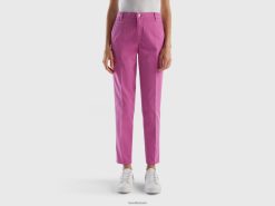 rosa Benetton kvinner rosa slim fit chinos i bomull 20TRB4067