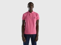 rosa Benetton menn rosa slim fit polo 20TRB1386