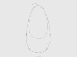 sølv Benetton kvinner sølv dobbel kjede kjede 20TRB839