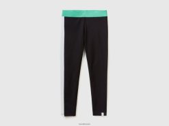 svart Benetton barn fargeblokk leggings 20TRB5385