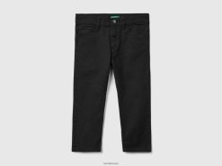 svart Benetton barn fem-lommers slim fit bukser 20TRB5182