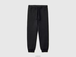 svart Benetton barn joggebukse i økologisk bomull 20TRB3020