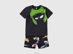 svart Benetton barn korte looney tunes pyjamas 20TRB2035