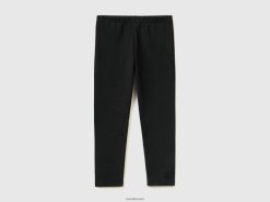 svart Benetton barn leggings i stretch i bomull 20TRB5663