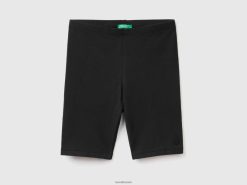 svart Benetton barn shorts i stretchbomull 20TRB5426