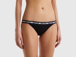 svart Benetton kvinner lavkostet undertøy i økologisk bomull 20TRB999