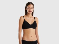 svart Benetton kvinner trekant bh uten polstring 20TRB1056