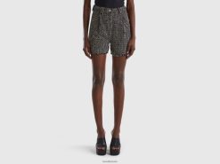 svart Benetton kvinner tweed shorts 20TRB4089