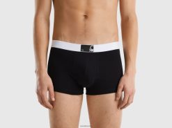 svart Benetton menn boksere i stretch økologisk bomull 20TRB1607