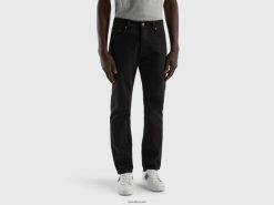 svart Benetton menn femlommers slim fit jeans 20TRB1489