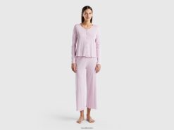 syrin Benetton kvinner pyjamas i langfibret bomull 20TRB1032