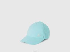 turkis Benetton barn bomullslue med rand 20TRB2072