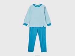 turkis Benetton barn slim fit pyjamas i 100 % bomull 20TRB2033