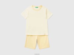 vanilje Benetton barn kort pyjamas i lett bomull 20TRB2759