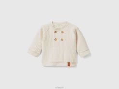 vanilje Benetton barn lett genser med vattert utseende 20TRB5841